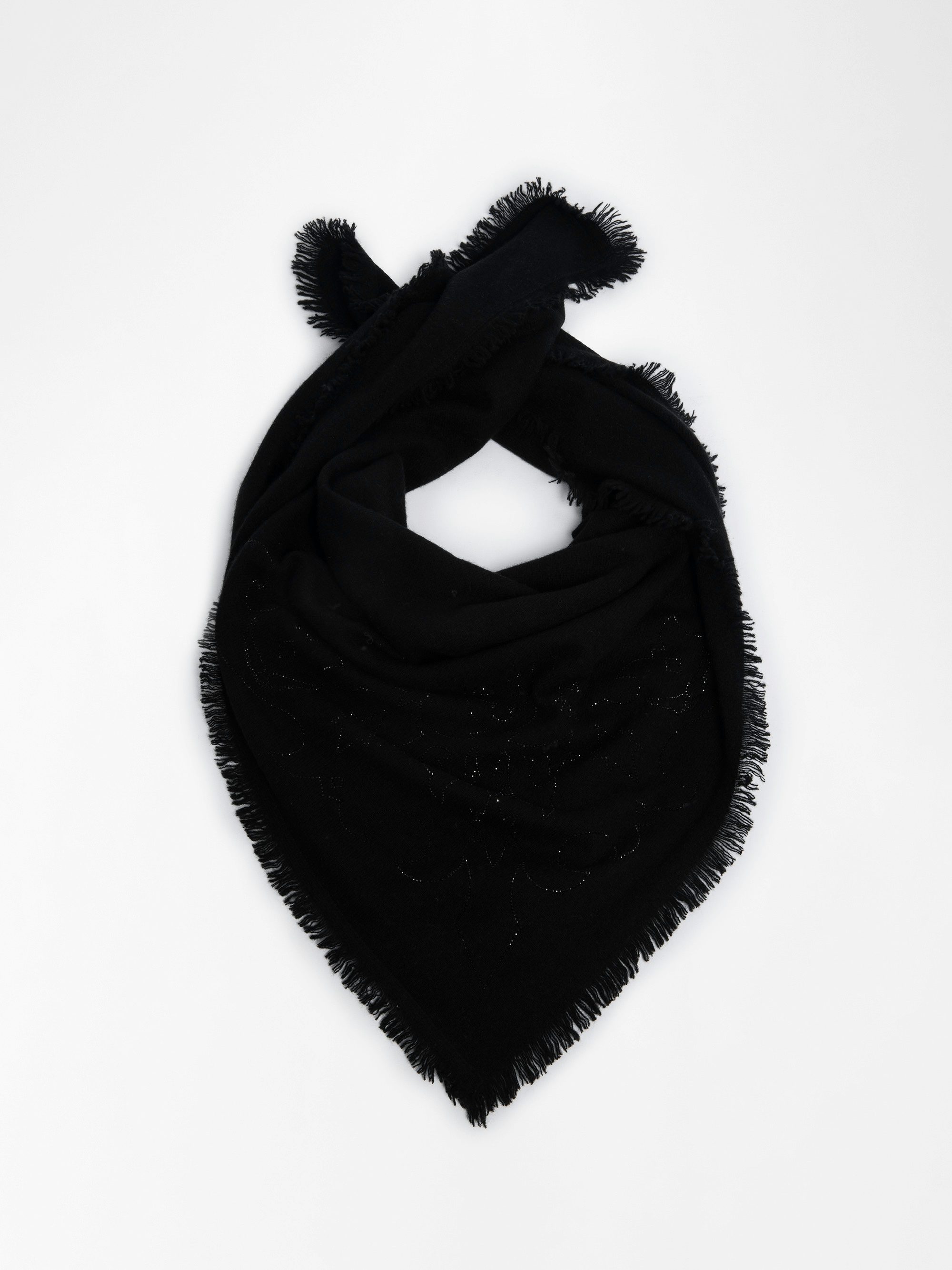 Stevie Diamanté Western Scarf - Cashmere scarf with western rhinestones.